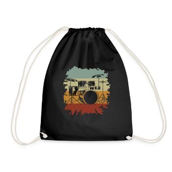 Drums Drums Drumstick Drummer Music Band Rock - Drawstring Bag - black - Front