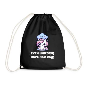 even unicorns have bad days - Turnbeutel - Schwarz - Vorne