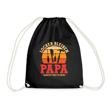 Papa macht das schon - Turnbeutel - Schwarz - Vorne