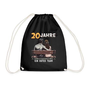20 YEARS OF A GOOD TEAM MAN WOMAN - Drawstring Bag - black - Front