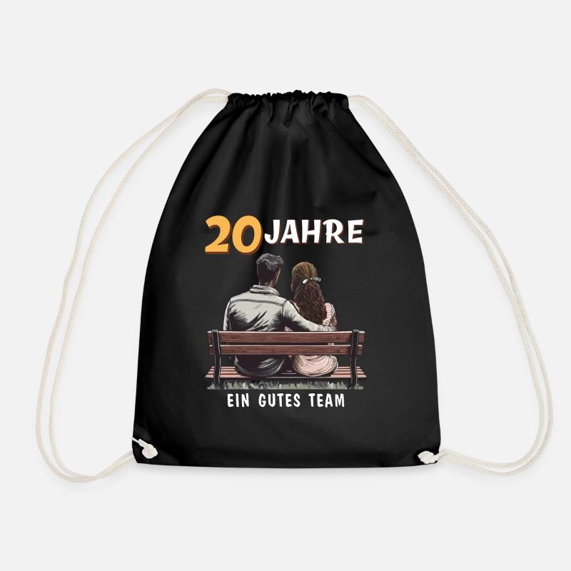 20 JAHRE EIN GUTES TEAM MANN FRAU - Turnbeutel - Schwarz