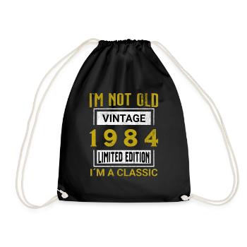 Birthday 41 years old I'm not old I ́m classic - Drawstring Bag - black - Front