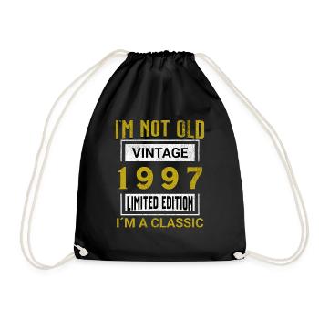 Birthday 28 years old I'm not old I ́m classic - Drawstring Bag - black - Front