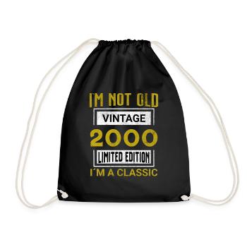 Birthday 25 years old I'm not old I ́m classic - Drawstring Bag - black - Front