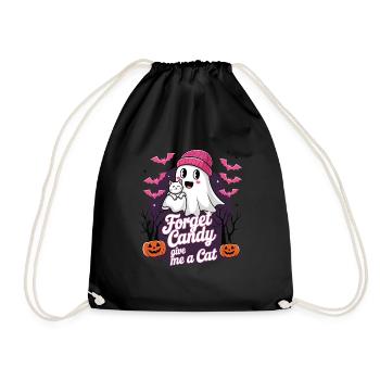 Halloween Cat Forget Candy Give Me A Cat - Turnbeutel - Schwarz - Vorne