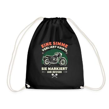 Simson DDR Moped Simson fan s51 ddr - Turnbeutel - Schwarz - Vorne