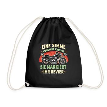 Simson DDR Moped Simson fan s51 ddr - Turnbeutel - Schwarz - Vorne