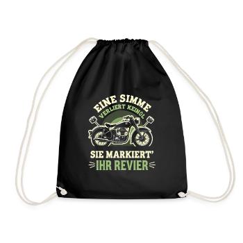 Simson DDR Moped Simson fan s51 ddr - Turnbeutel - Schwarz - Vorne