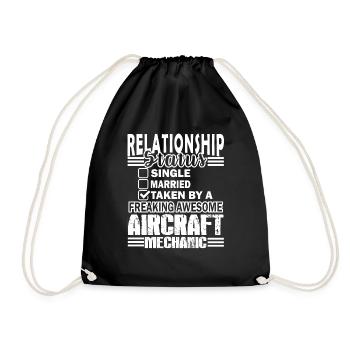 Aircraft Mechanic Relationship Status - Drawstring Bag - black - Front