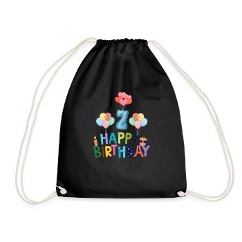 Joyeux anniversaire, 7e anniversaire. - Sac de sport léger - noir - Devant