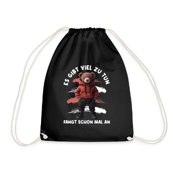 There's a lot to do Get started Teddy Bear - Drawstring Bag - black - Front