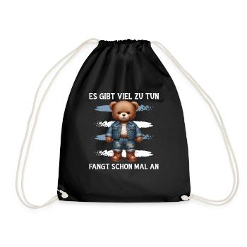 There's a lot to do Get started Teddy Bear - Drawstring Bag - black - Front