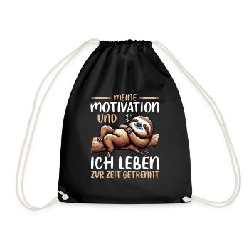 Meine motivation und ich leben zur zeit getrennt - Turnbeutel - Schwarz - Vorne
