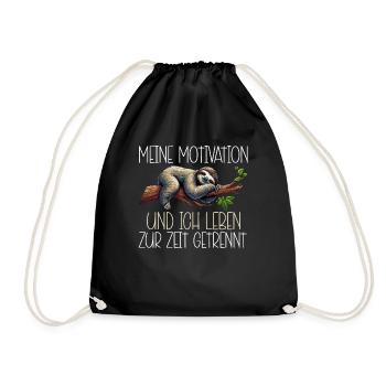 Meine motivation und ich leben zur zeit getrennt - Turnbeutel - Schwarz - Vorne