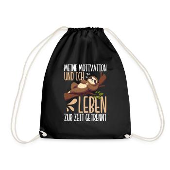 Meine motivation und ich leben zur zeit getrennt - Turnbeutel - Schwarz - Vorne