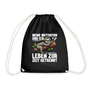 Meine motivation und ich leben zur zeit getrennt - Turnbeutel - Schwarz - Vorne