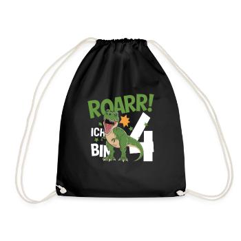 Fan de dinosaures Dino 4e anniversaire 4 ans - Sac de sport léger - noir - Devant