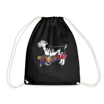 Airedale Terrier Airedale Terrier Mama - Drawstring Bag - black - Front