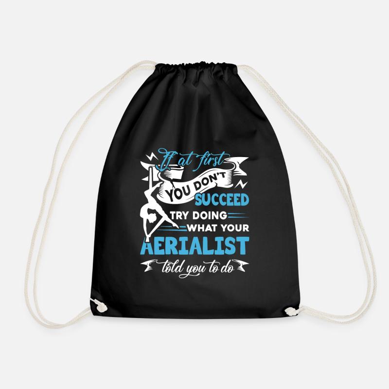 Aerialist Funny Aerialist - Drawstring Bag - black
