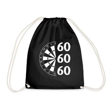 Dart Geschenk Dartboard Dartspieler Bullseye - Turnbeutel - Schwarz - Vorne