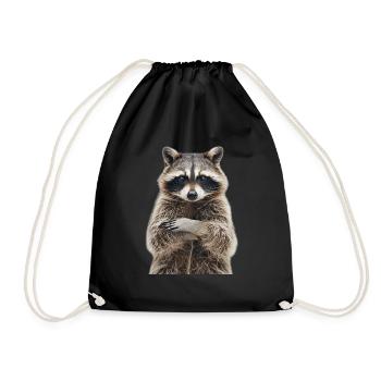 Raton laveur - Sac de sport léger - noir - Devant