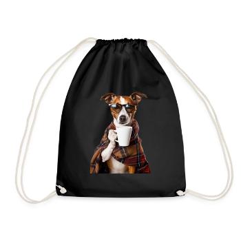 Chien - Sac de sport léger - noir - Devant