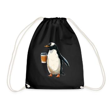 Pinguin - Turnbeutel - Schwarz - Vorne