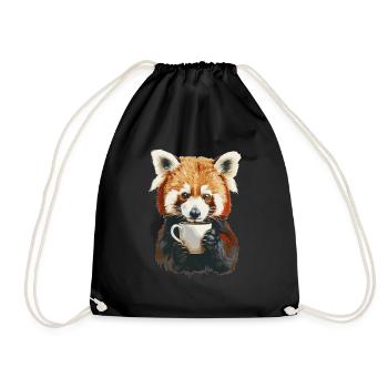 Roter Panda - Turnbeutel - Schwarz - Vorne