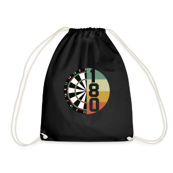 Dart Geschenk Dartboard Dartspieler Bullseye - Turnbeutel - Schwarz - Vorne