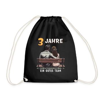 3 YEARS A GOOD TEAM MAN WOMAN - Drawstring Bag - black - Front