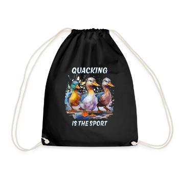 DUCK QUACKING IS THE SPORT - Drawstring Bag - black - Front