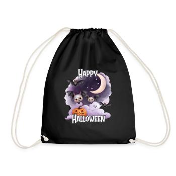 Halloween – Happy Halloween Cute Bats - Drawstring Bag - black - Front