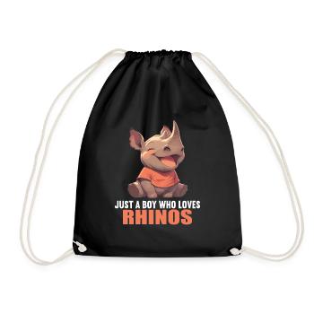 Rhino Rhinos Rhino - Drawstring Bag - black - Front