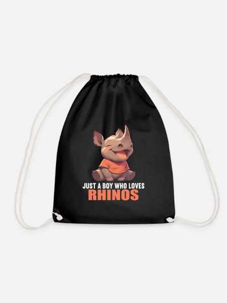 Rhino Rhinos Rhino - Drawstring Bag - black