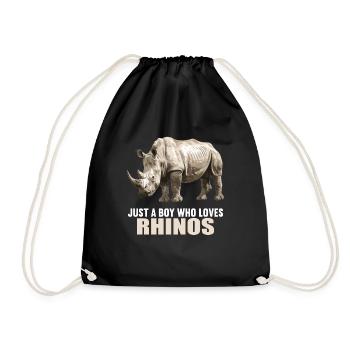 Rhino Rhinos Rhino - Drawstring Bag - black - Front