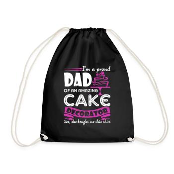 Cake Decorator Cake Decorator Dad - Drawstring Bag - black - Front