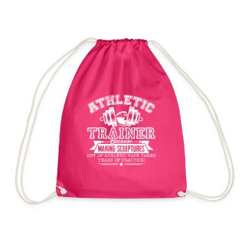Athletic Trainer Athletic Trainer Job - Drawstring Bag - fuchsia - Front