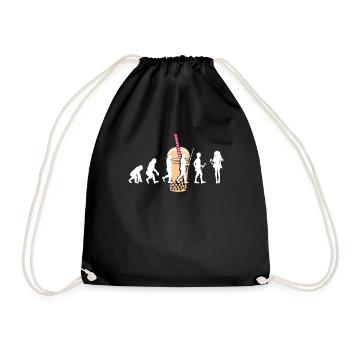 Bubble Tea Boba BubbleTea Kawaii Japan Tea Kpop - Drawstring Bag - black - Front