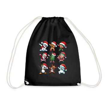 Dabbing Santa Elf Christmas Dance Squad Trendy - Turnbeutel - Schwarz - Vorne
