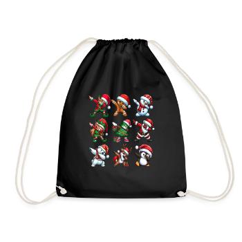 Dabbing Santa Elf Christmas Dance Squad Trendy - Turnbeutel - Schwarz - Vorne