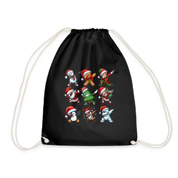 Dabbing Santa Elf Christmas Dance Squad Trendy - Turnbeutel - Schwarz - Vorne