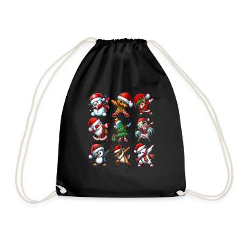 Dabbing Santa Elf Christmas Dance Squad Trendy - Turnbeutel - Schwarz - Vorne