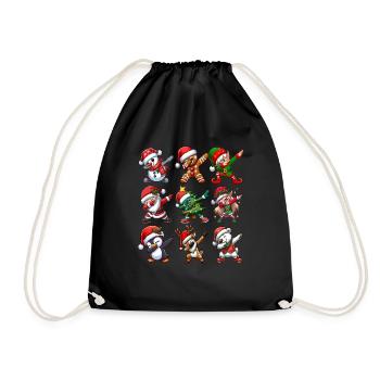Dabbing Santa Elf Christmas Dance Squad Trendy - Turnbeutel - Schwarz - Vorne