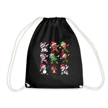 Dabbing Santa Elf Christmas Dance Squad Trendy - Turnbeutel - Schwarz - Vorne