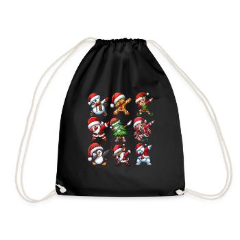 Dabbing Santa Elf Christmas Dance Squad Trendy - Turnbeutel - Schwarz - Vorne