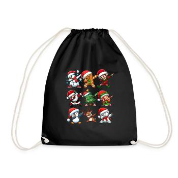 Dabbing Santa Elf Christmas Dance Squad Trendy - Turnbeutel - Schwarz - Vorne
