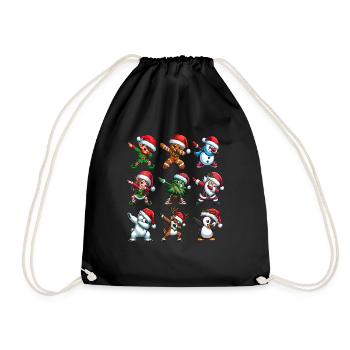 Dabbing Santa Elf Christmas Dance Squad Trendy - Turnbeutel - Schwarz - Vorne