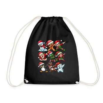 Dabbing Santa Elf Christmas Dance Squad Trendy - Turnbeutel - Schwarz - Vorne