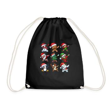 Dabbing Santa Elf Christmas Dance Squad Trendy - Turnbeutel - Schwarz - Vorne