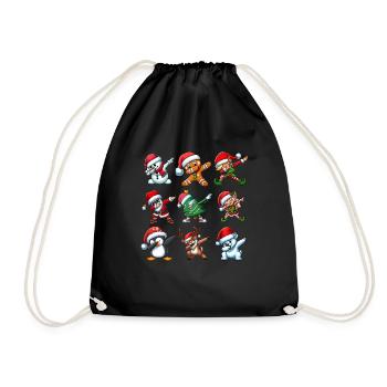 Dabbing Santa Elf Christmas Dance Squad Trendy - Turnbeutel - Schwarz - Vorne